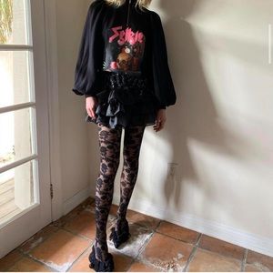 Lk New Selkie the still life sweater top flower skirt set XS small  black